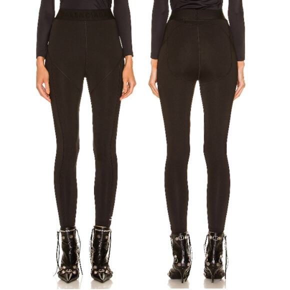 NWOT Balenciaga Activewear Pull On High Waisted Skinny Athletic Leggings Brown S